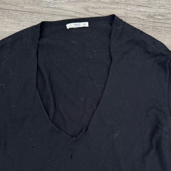 Prada Women's Black V-Neck Sweater - Picture 2 of 13